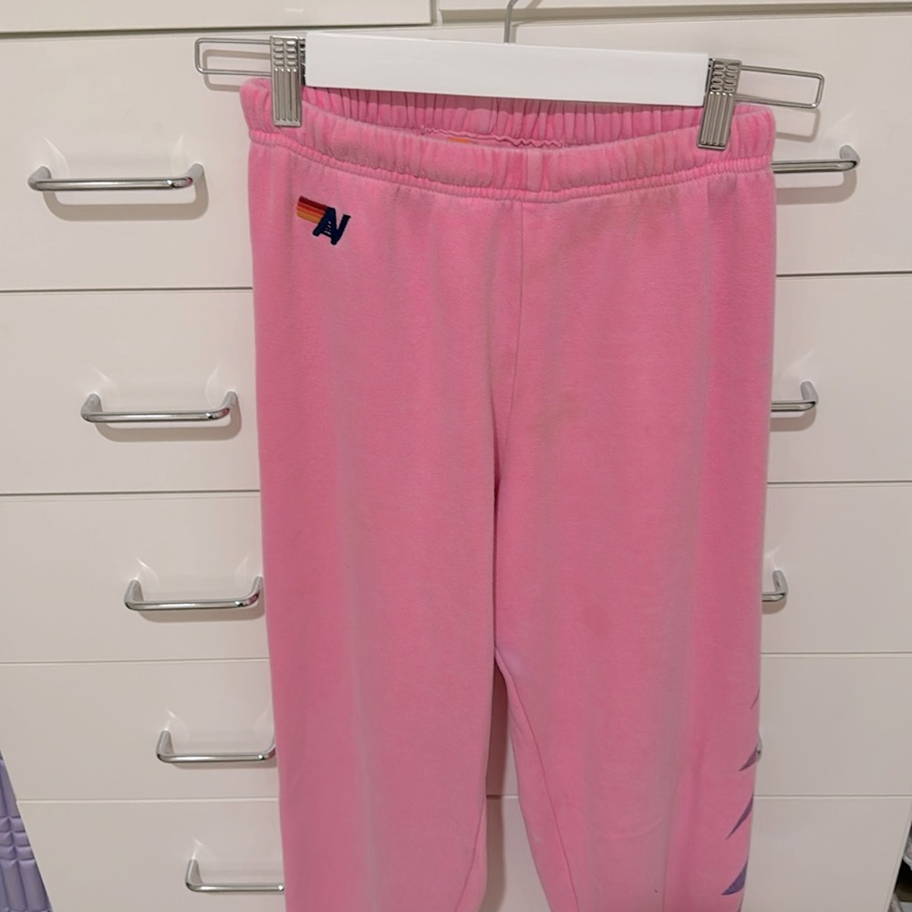 Aviator nation neon pink bolt sweats